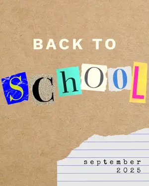 Letters cutouts back to school Instagram template 