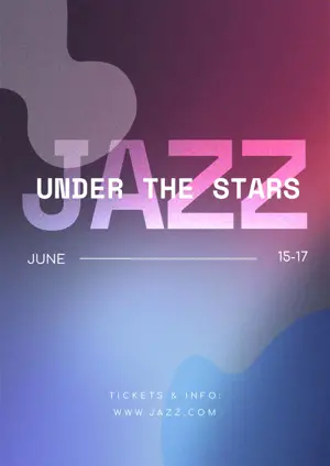Jazz performance gradient typography poster template 