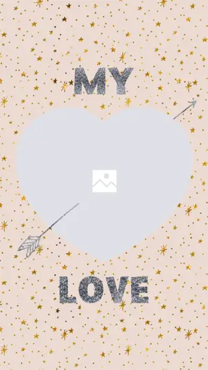 shiny valentine heart and stars love frame instagram story template