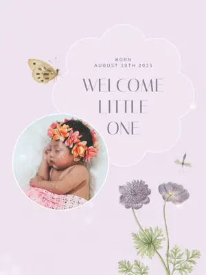 A Picture Of A Baby With Flowers In Her Hair Baby Template