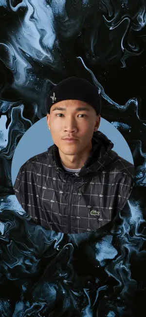 Contact cover dark abstract profile portrait template