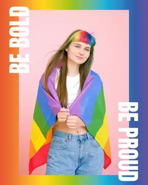 Rainbow background Pride month celebration Instagram post photo template 