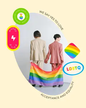 Pride month celebration photo Instagram post template 