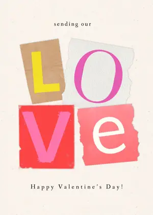 Crafted Valentine’s Day greeting card template
