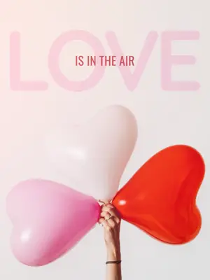 bright Valentine’s magic photo balloons in a heart shape instagram post template