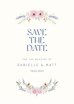 Elegant floral save the date wedding template 