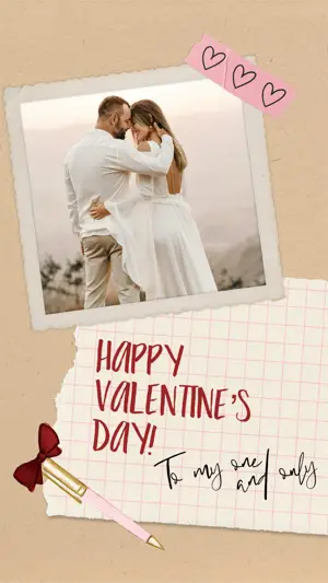 Valentine’s greetings scrapbooking couple photo instagram story template