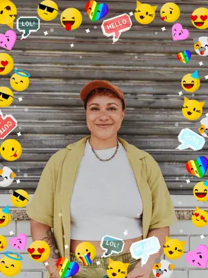 cute emoji day artsy frame template 