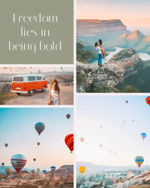 A Collage Of Photos With Hot Air Balloons Wanderlust Template