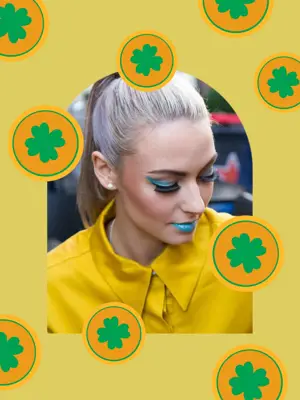 yellow and green stickers pattern happy st. Patrick’s day instagram post