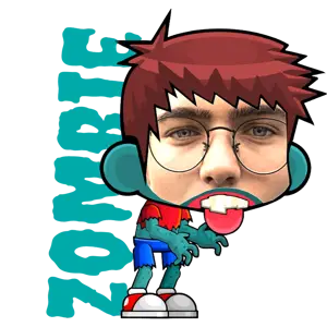 A Cartoon Of A Boy With Glasses And A Red Hair Halloween Stickers Template