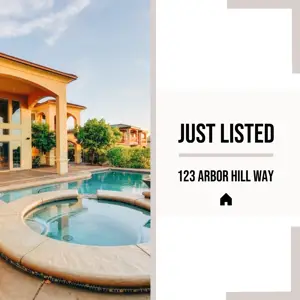 A House With A Pool In The Middle Of It Real Estate Template