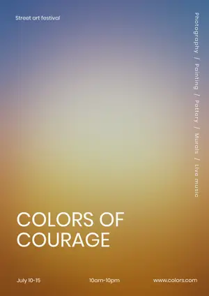 Art event gradient typography poster template 