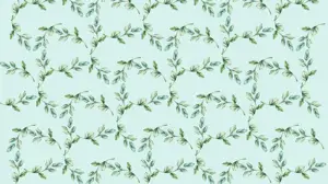 A Pattern Of Leaves On A Blue Background Zoom Backgrounds Template
