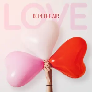 bright Valentine’s magic photo balloons in a heart shape instagram post template