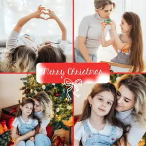 Photo collage minimalistic merry Christmas post