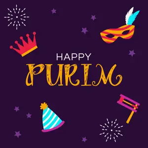 Purim motifs illustration instagram post template