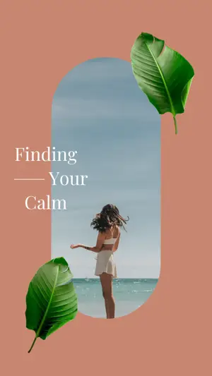 A Woman In A White Dress Standing On A Beach Leaves Template