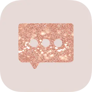 Photo Of A Ios14 Icons ? Template Design With A Pink And Gold Glitter Speech Bubble Ios14 Icons Template