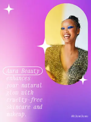 Aura beauty template grainy gradient make up template 