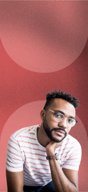 Contact cover red grainy riso profile portrait template