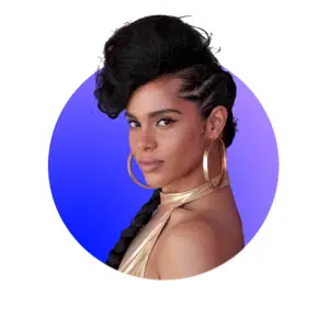 A Woman with a purple gradient circle Magic Profile Pics Template