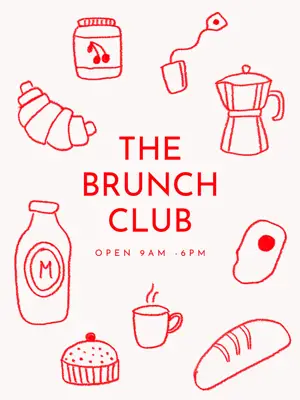 Food illustrations red primary play 2025 trends template