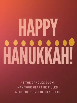 red Hanukkah candles holiday Greetings Instagram Post Template