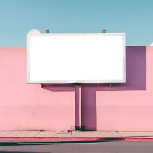 Billboard on a pink wall 