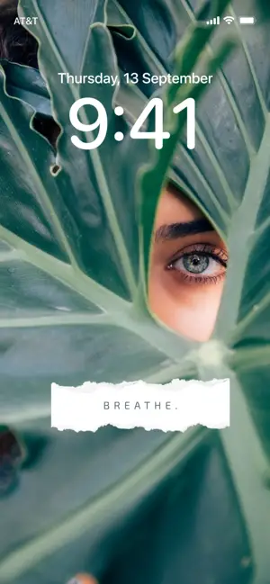 A Woman'S Eye Peeking Out From Behind A Large Leaf Wallpapers Template