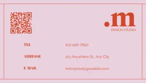 pink and red cute and minimalistic business card template 