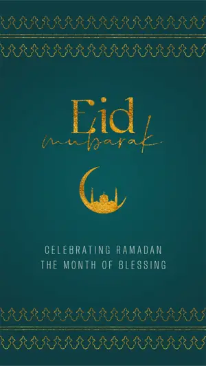 green minimalist Ramadan kareem holiday greeting instagram story template