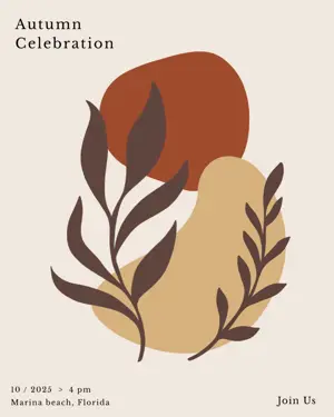 A Poster For A Celebration With A Plant Fall Post Template