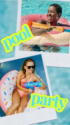 summer pool party instagram story template
