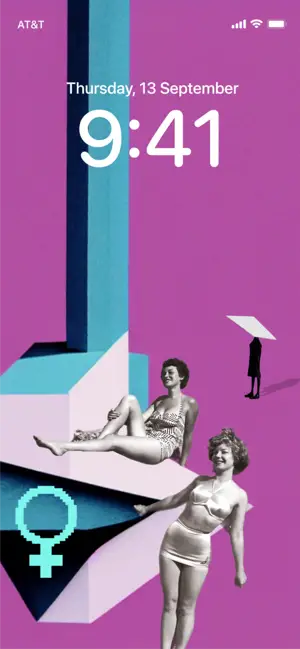 Retro feministic lockscreen wallpaper 