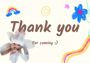 Baby Shower cute illustration colourful thank you card