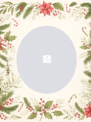 Romantic floral Christmas greeting card Instagram post template