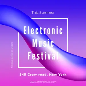 A Purple And Pink Poster With The Words Electronic Music Festival Music Template