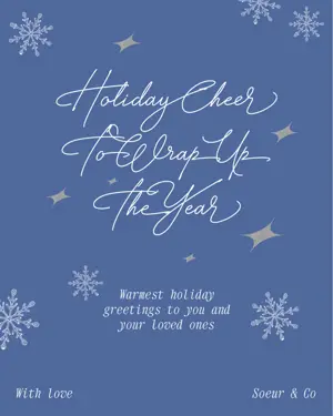 Elegant blue and white Christmas card 