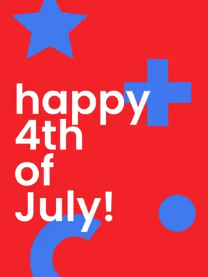 Red and blue geometric shapes 4th of July Instagram post template