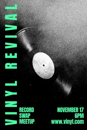 Music meetup event grunge poster template