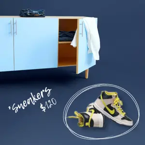 Magic frame shoes blue minimalist template