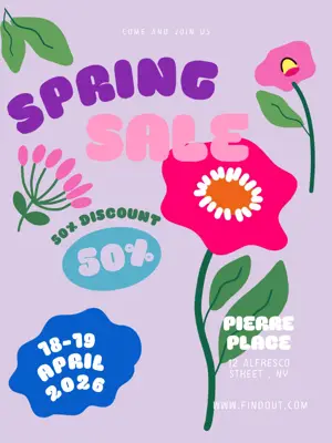 Minimalist illustrations Simple Inspirational spring sale instagram post