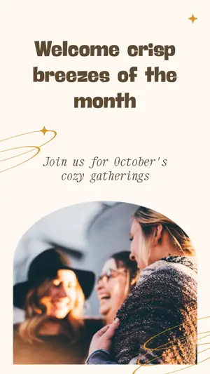 Join us for October's cozy gatherings Hello October Story template