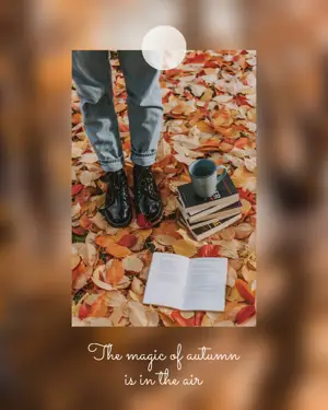 Autumn leaves Instagram post template