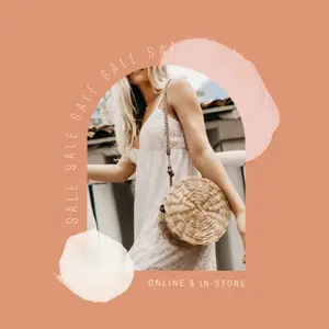 boho chic style woman sale fashion store instagram post template