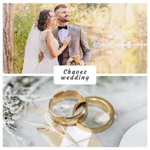 Neutral White Vintage 2 frames collage photo album 