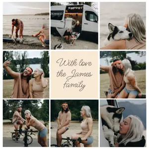 Beige Minimalist Photo Collage couple album 