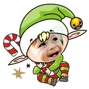 A Picture Of A Baby Wearing A Santa Hat Christmas Stickers Template