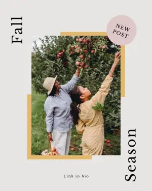 A Couple Of Women Standing Next To Each Other Fall Post Template